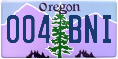 OR license plate 004BNI