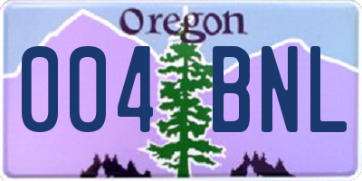 OR license plate 004BNL