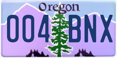 OR license plate 004BNX