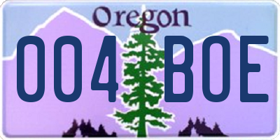 OR license plate 004BOE