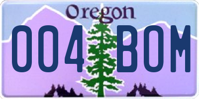 OR license plate 004BOM