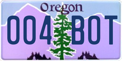 OR license plate 004BOT
