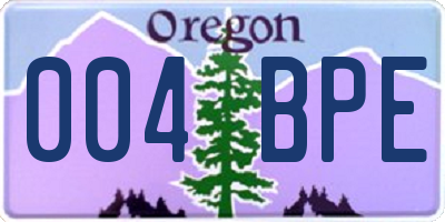 OR license plate 004BPE