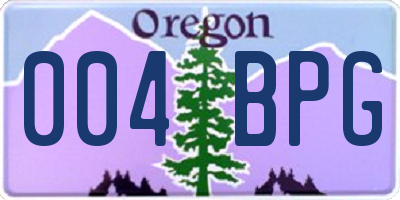 OR license plate 004BPG
