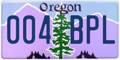 OR license plate 004BPL