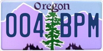 OR license plate 004BPM