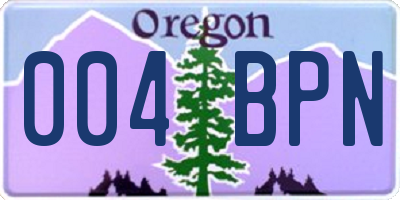 OR license plate 004BPN
