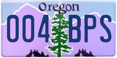 OR license plate 004BPS