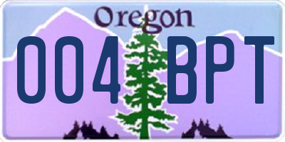 OR license plate 004BPT