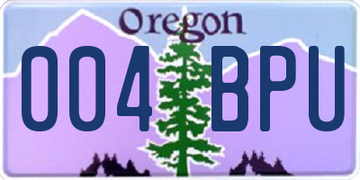 OR license plate 004BPU