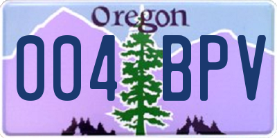 OR license plate 004BPV