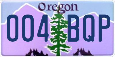 OR license plate 004BQP