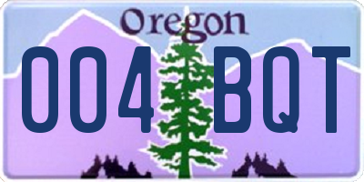 OR license plate 004BQT