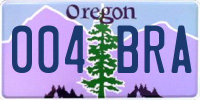 OR license plate 004BRA