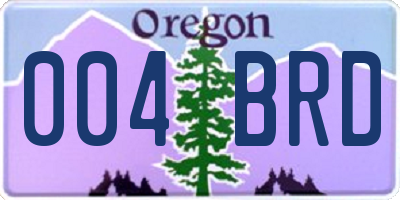 OR license plate 004BRD