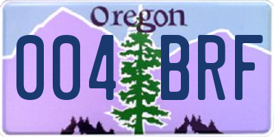 OR license plate 004BRF