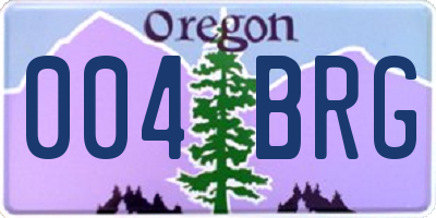 OR license plate 004BRG