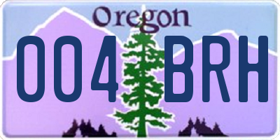 OR license plate 004BRH