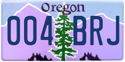 OR license plate 004BRJ