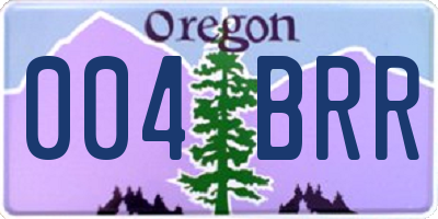 OR license plate 004BRR