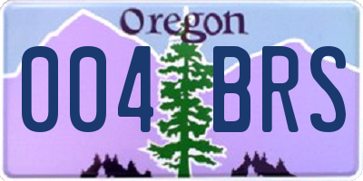 OR license plate 004BRS