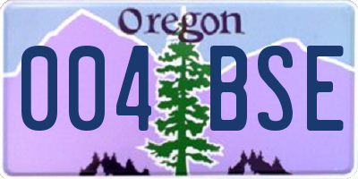 OR license plate 004BSE