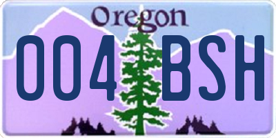 OR license plate 004BSH