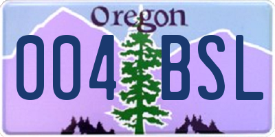 OR license plate 004BSL