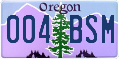 OR license plate 004BSM