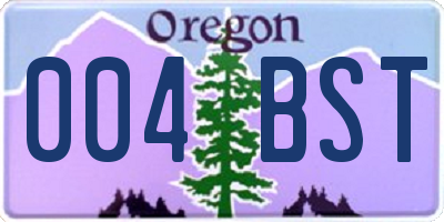 OR license plate 004BST