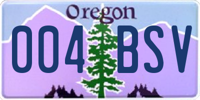 OR license plate 004BSV