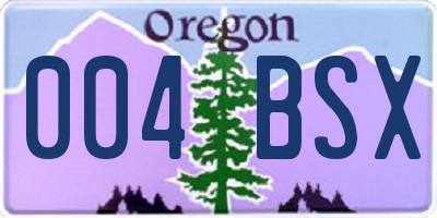 OR license plate 004BSX