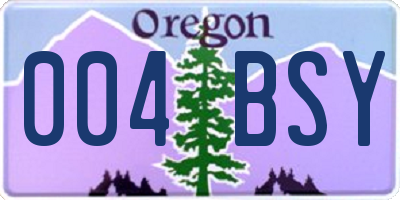 OR license plate 004BSY