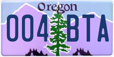 OR license plate 004BTA