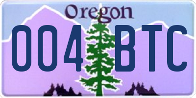 OR license plate 004BTC