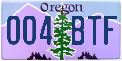 OR license plate 004BTF