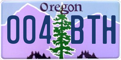 OR license plate 004BTH