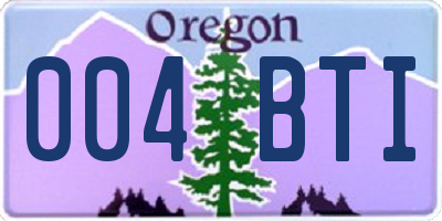 OR license plate 004BTI