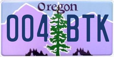 OR license plate 004BTK