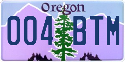 OR license plate 004BTM