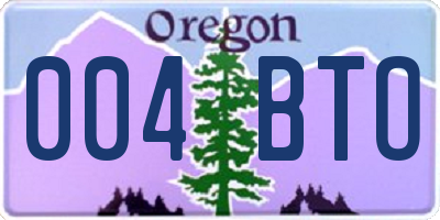 OR license plate 004BTO