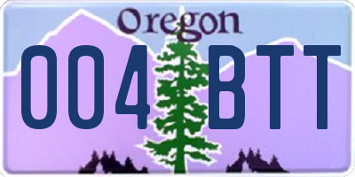 OR license plate 004BTT