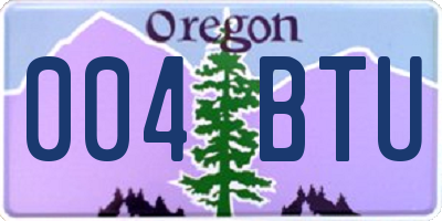 OR license plate 004BTU