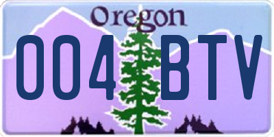 OR license plate 004BTV