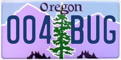 OR license plate 004BUG