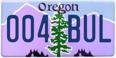 OR license plate 004BUL