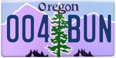 OR license plate 004BUN
