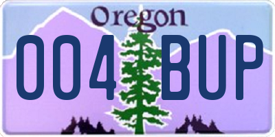 OR license plate 004BUP