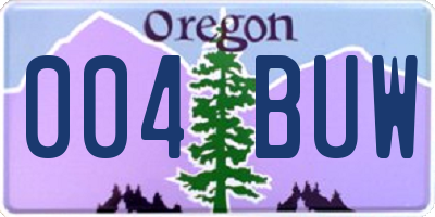 OR license plate 004BUW
