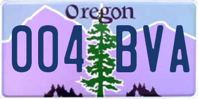 OR license plate 004BVA